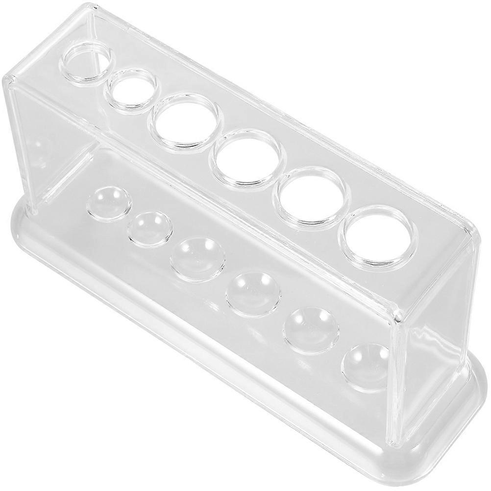 Transparent ABS Test Tube Rack for Storage Six Hole Holder Sturdy and Lightweight 70 x 25 x 5 cm
