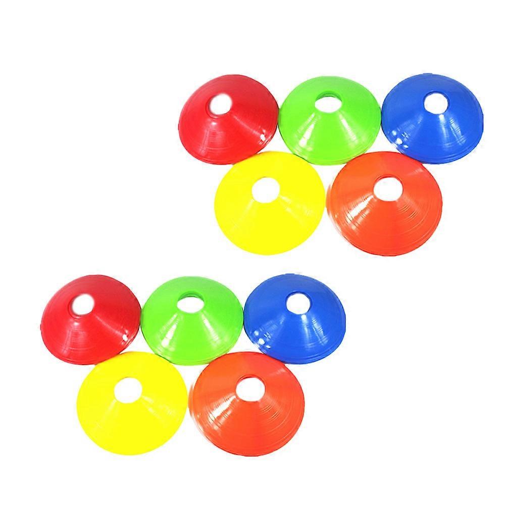 10 Pcs Football Training Disc Round Shape Outdoor Training 19X19X5CM Boundary Marker PE Material