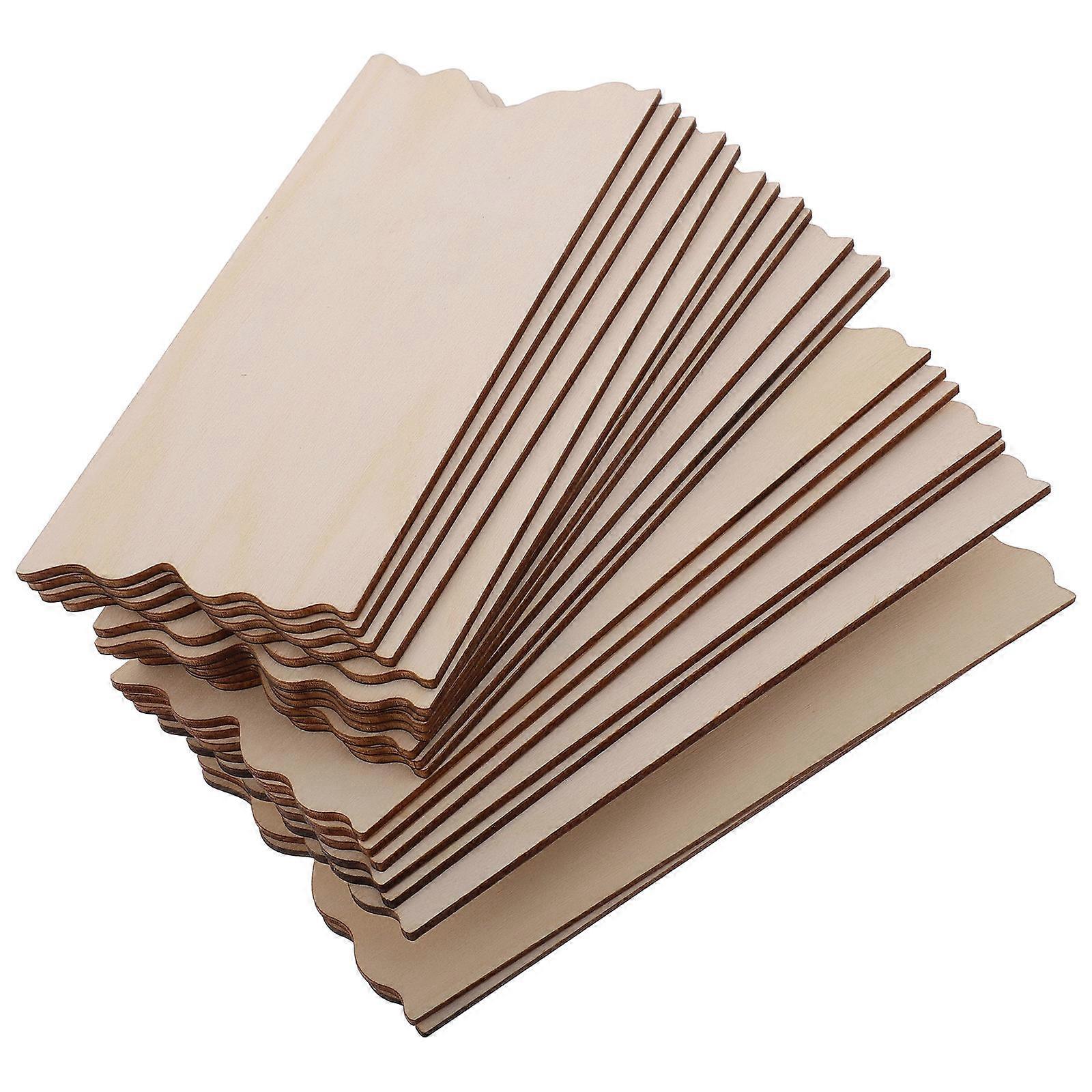 Durable Beige Wooden Plaques for Signs 20pcs Unfinished Wood Sign Blanks Ideal for DIY Projects