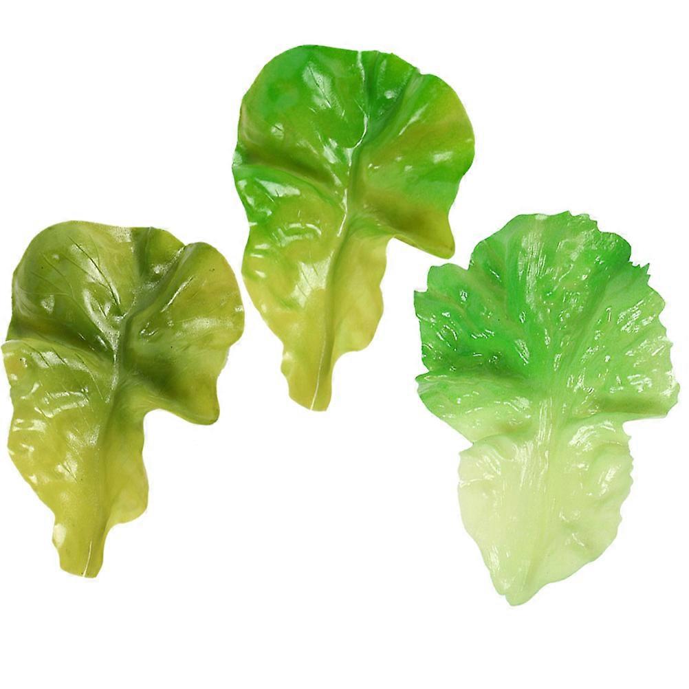Realistic Vegetable Leaf Model Kitchen Decorative Item PVC Material Displaying 3Pcs
