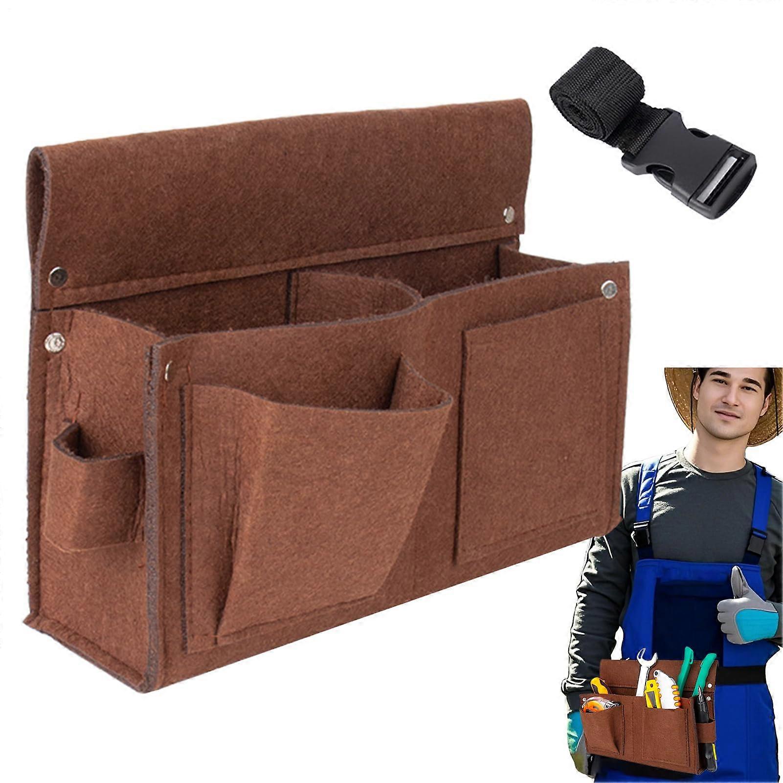 Tool Bag Belt Multiple Pockets Work Tool Belt Garden Bag Adjustable Heavy Duty Tool Belt Organizer for Electricians Construction Cleaning