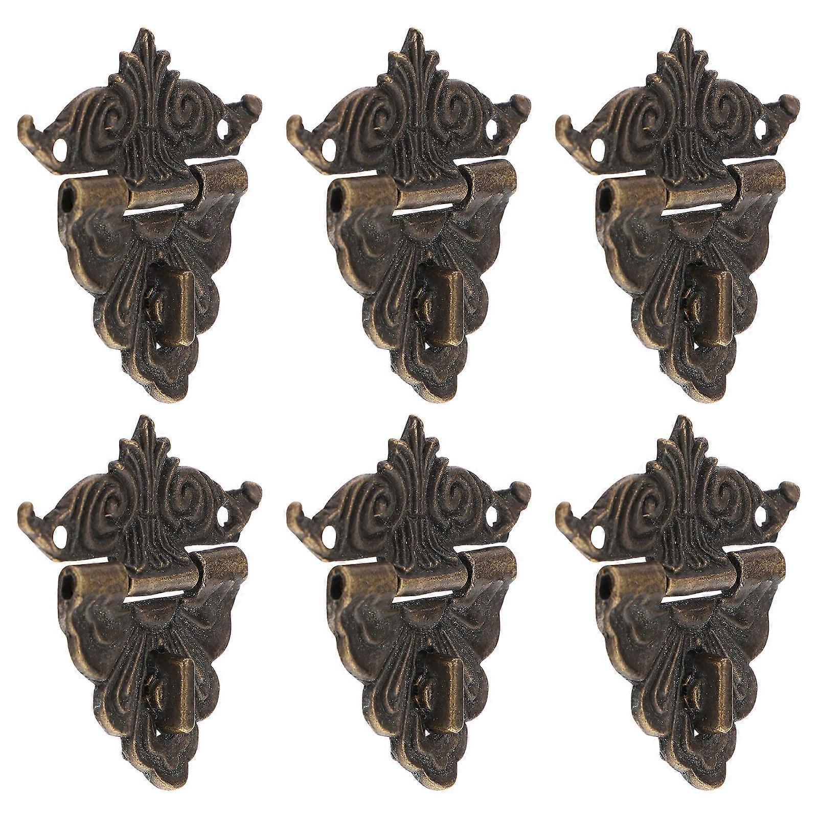 6Pcs Zinc Alloy Vintage Box Latch Set Rectangular Design Suitable For Craftsmen DIY Enthusiasts Home Decoration