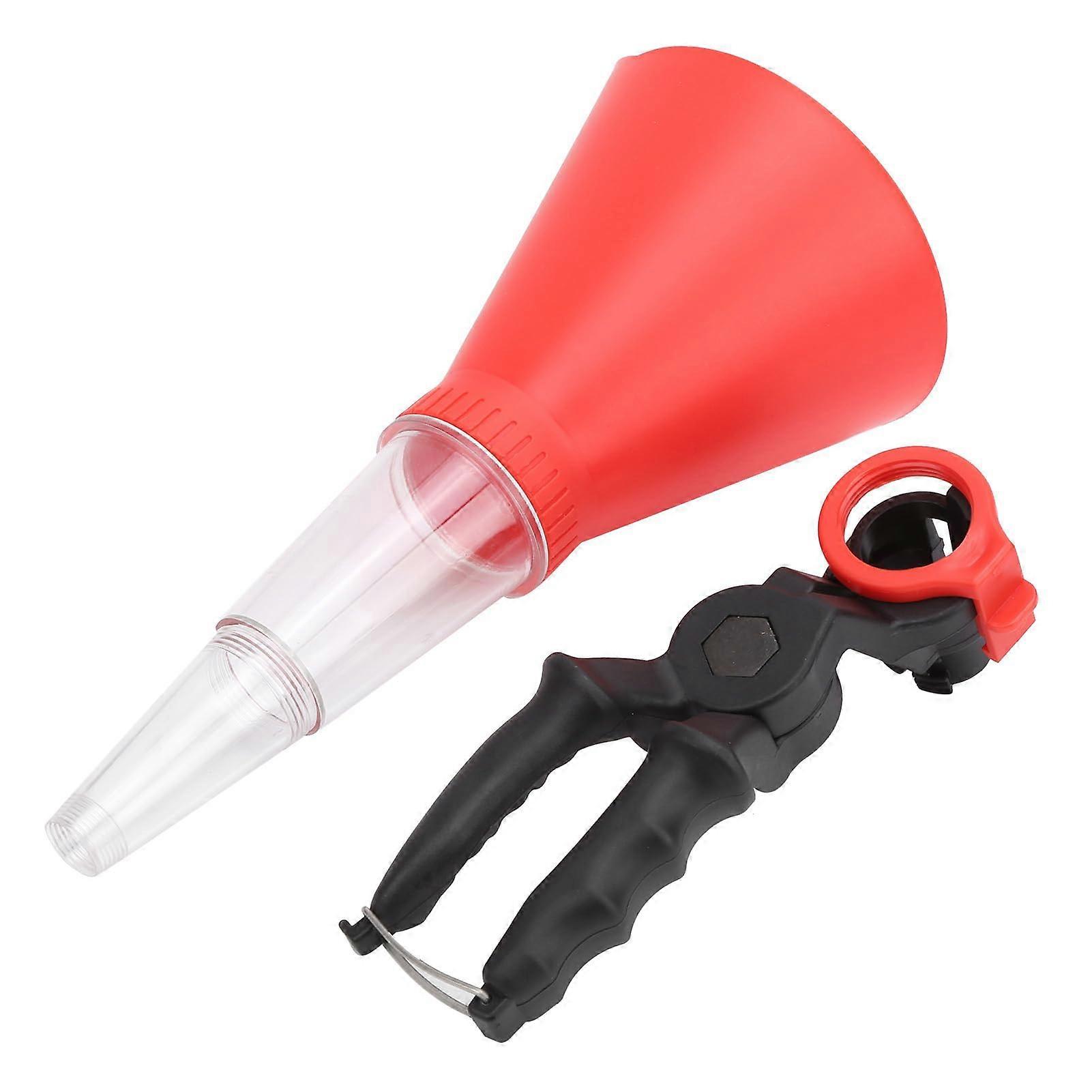 Motor oil funnel with adjustable holder  drip filling tool for universal car models  efficient oil filling solution