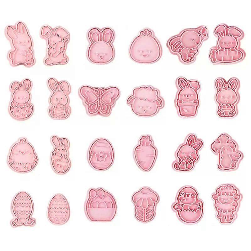 16/24 Pack Easter Theme Pattern Cookie Cutters Cookie Cutter Cookie Cutter Cookie Molds Plastic Cookie Stamp Perfect Gift for Kids