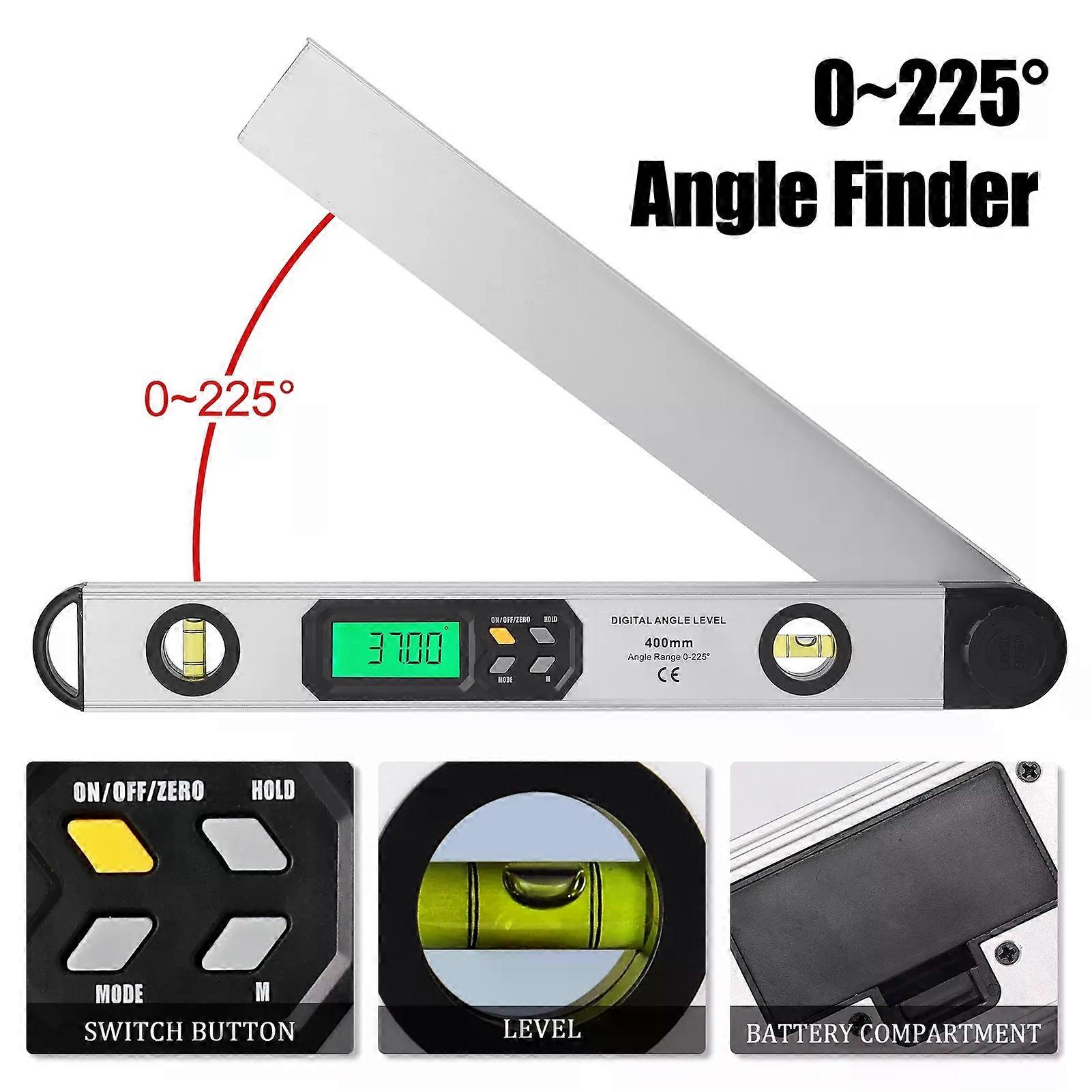 0 - 225 400mm Digital Protractor Protractor Angle Ruler with Backlight Inclinometer Tool Ruler and 2 S-Pirit Bubble