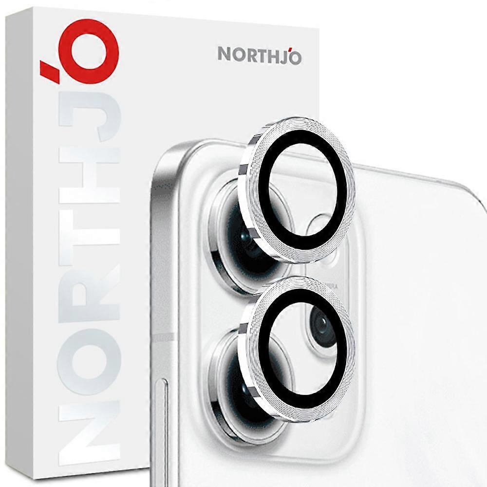 TKdaddy NORTHJO 1 セット Oppo Reno14 Pro 5G (グローバル) 強化ガラス カメラ レンズ フィルム CD 静脈 メタル リング レンズ ガード シルバー