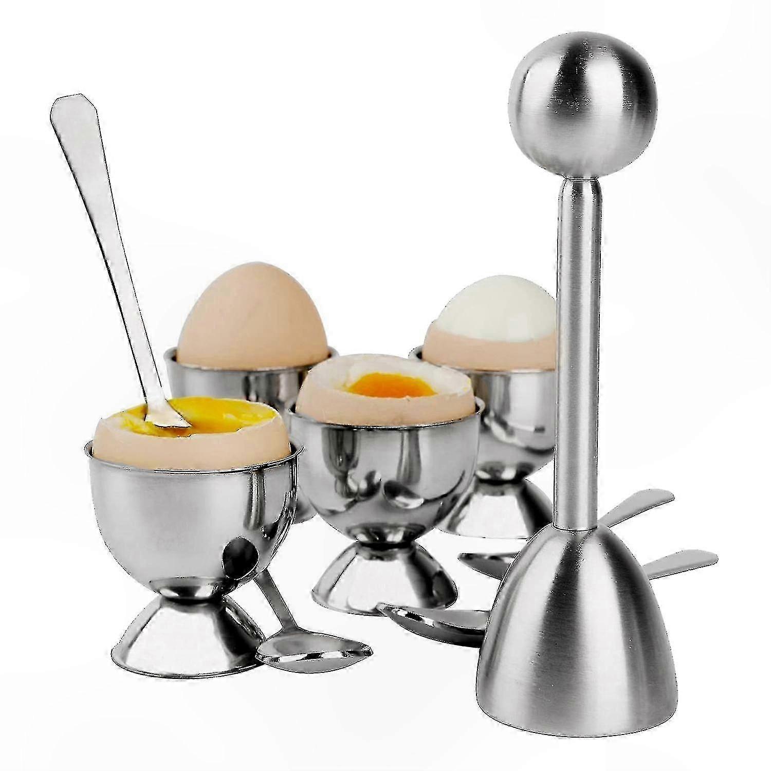 Kitchen Tool Set: 4 Spoons, 4 Cups, Stainless Steel Separator, Shell Remover