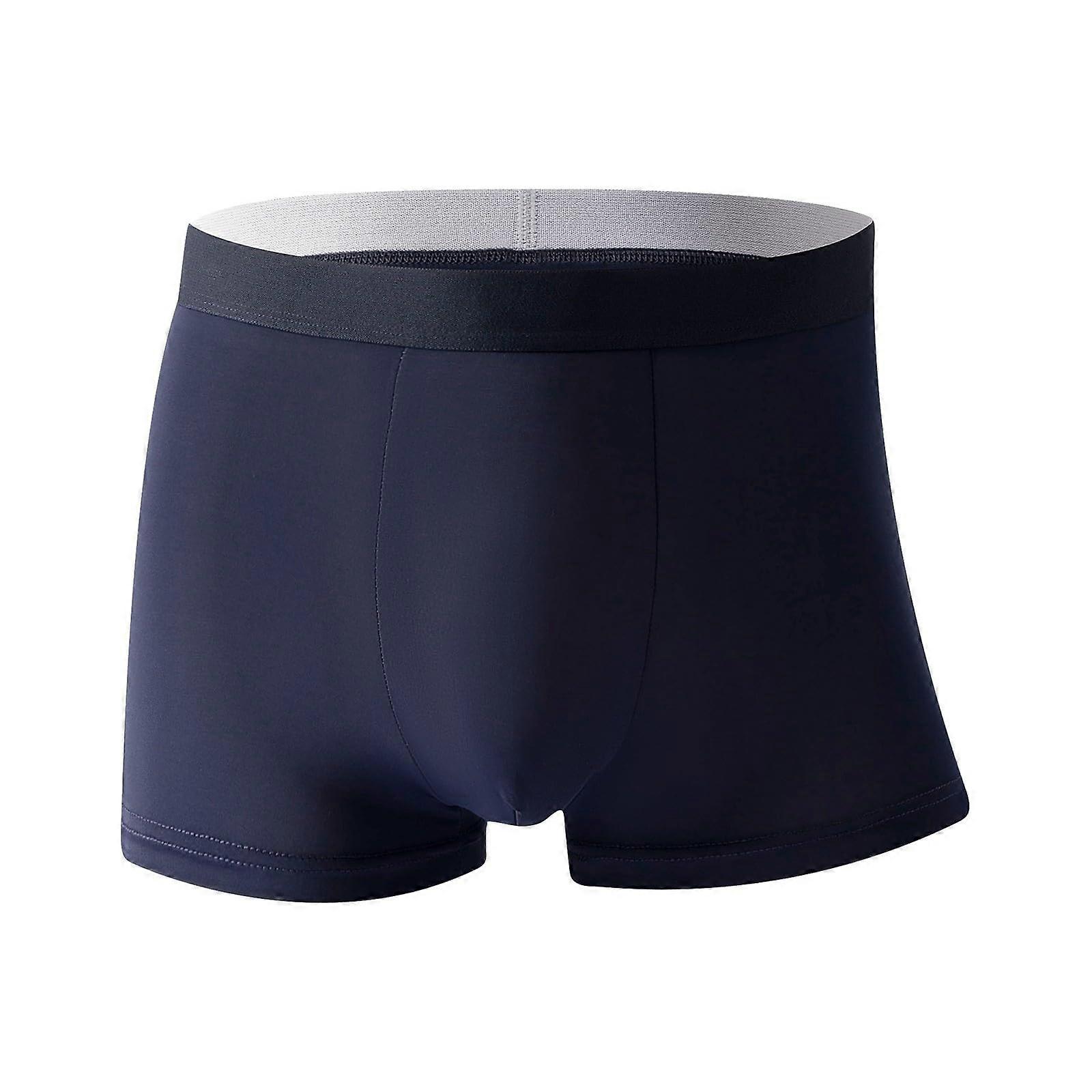 Men's briefs with waist, oversized, loose, breathable, comfortable underwear for boys, black dark blue, 3XL