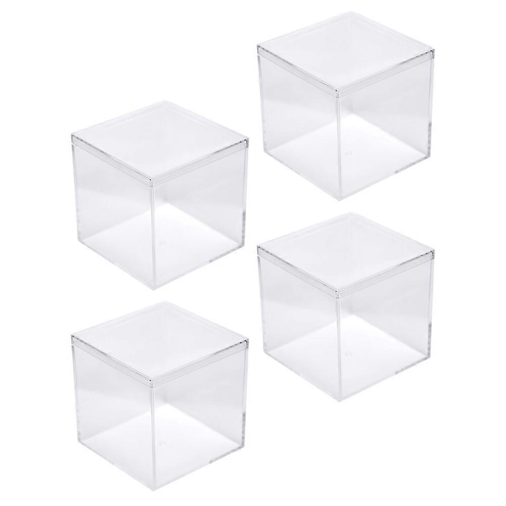 Transparent Plastic Gift Box for Storage and Party Favors Perfect for Candy Cookies 4 Pieces
