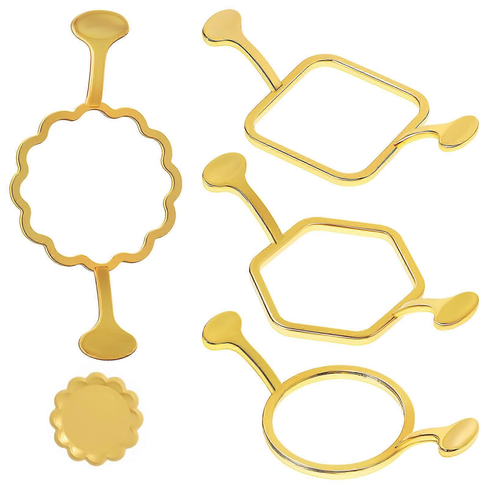 4pcs Metal Wax Seal Molds Geometric Flower Design Stamp Kit Durable Unbendable for Crafts Invitations Cards