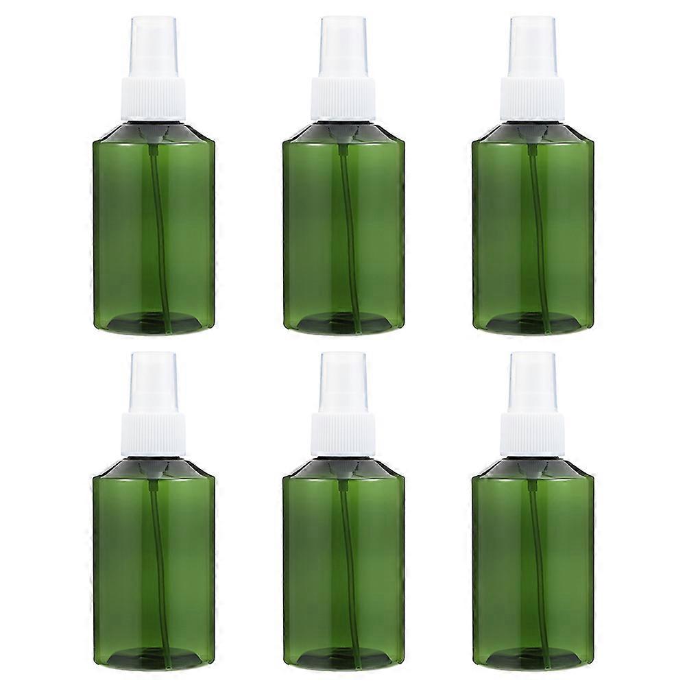 6PCS Green Refillable Spray Bottles Leakproof Airtight Cosmetic Containers for Toiletries & Liquid Storage Travel Lotion Dispensers