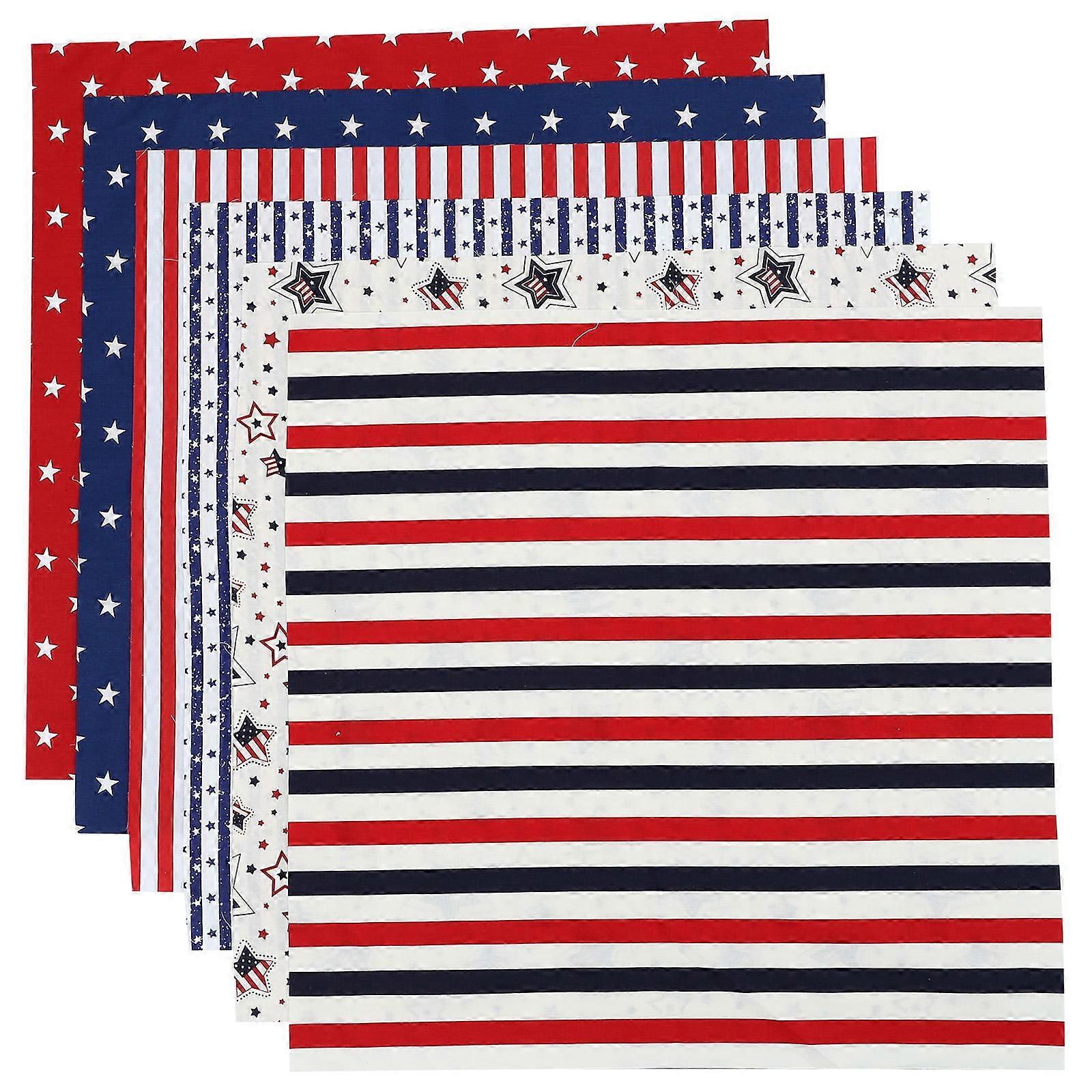 Sewing Patchwork Fabric 6Pcs Star Flag Design Perfect For Kids Craft Projects And Home Decorations On Independence Day