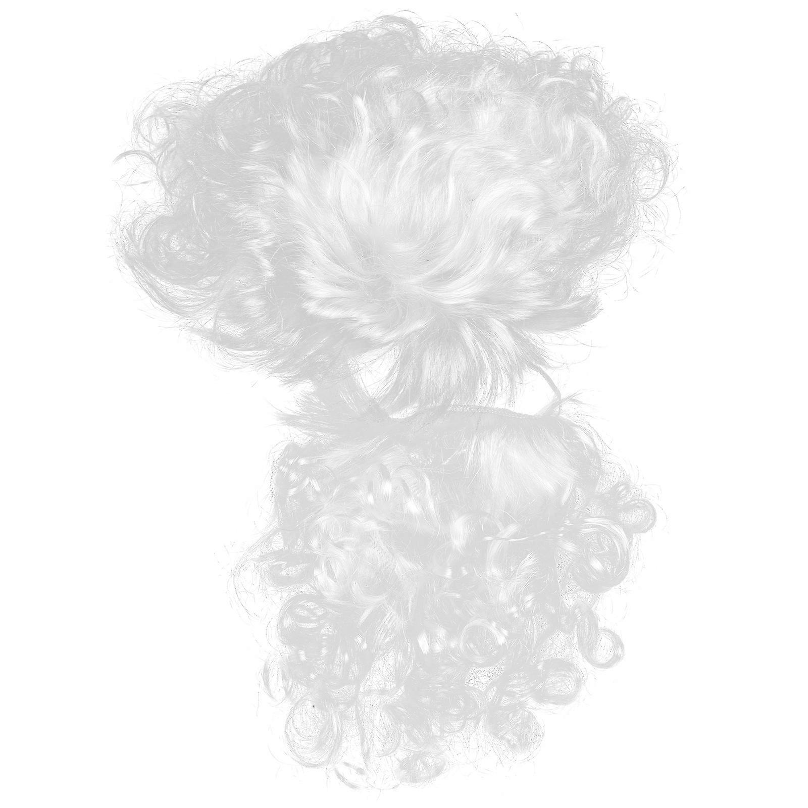 Santa Beard Costume Accessory For Christmas Parties With Curly Style In White Color For Teens And Adults 1 Set
