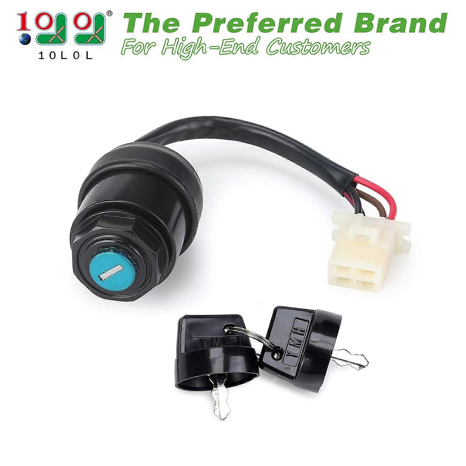 Golf Cart Ignition Key Switch W/2 Keys (OEM JN3-82510-00-00) for Yamaha G14, G14 Gas and Electric Golf Cart Key Switch with Wiring Harness(4 Pin)