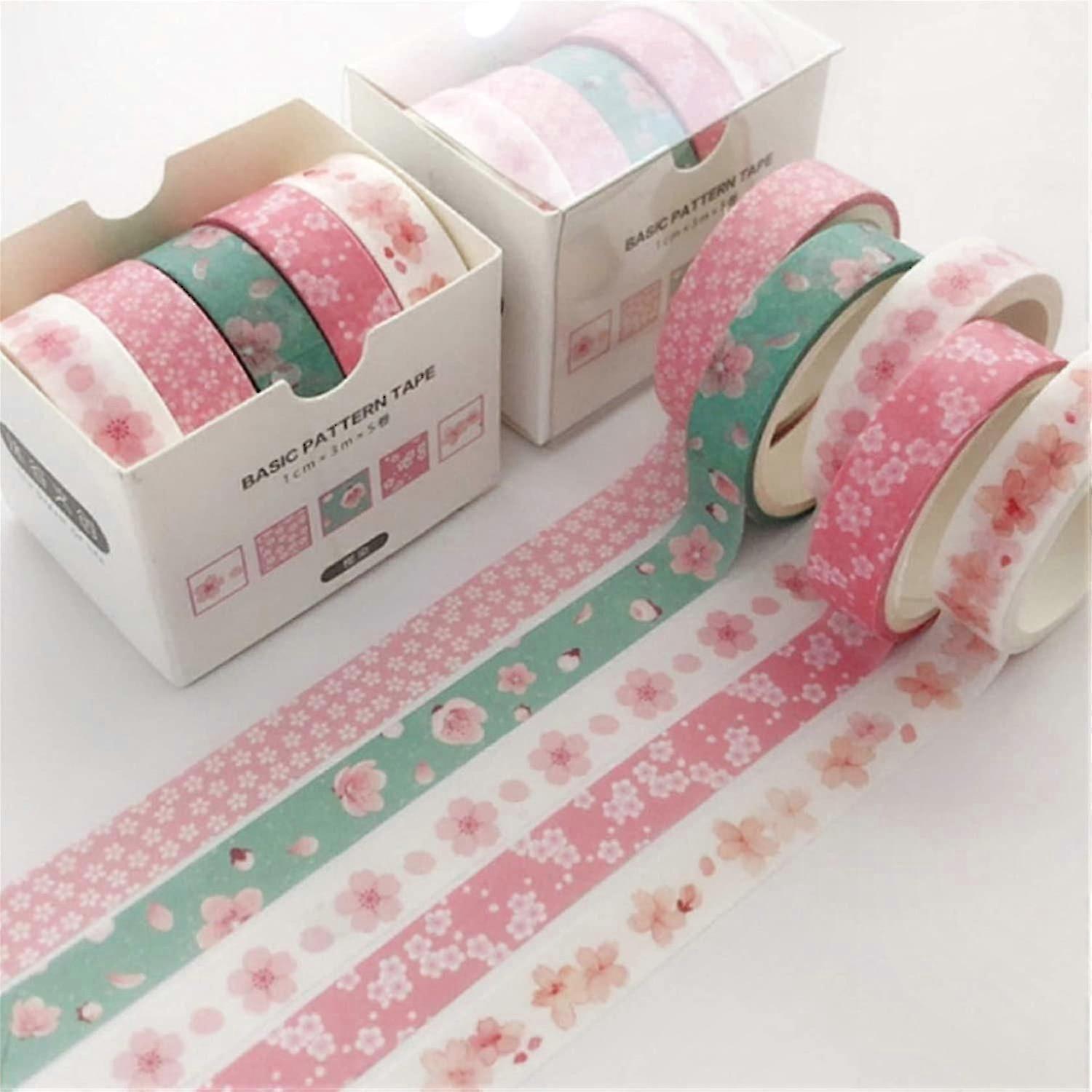 Decorative Washi Tape Set, 5 Rolls for DIY Crafting and Scrapbooking Projects