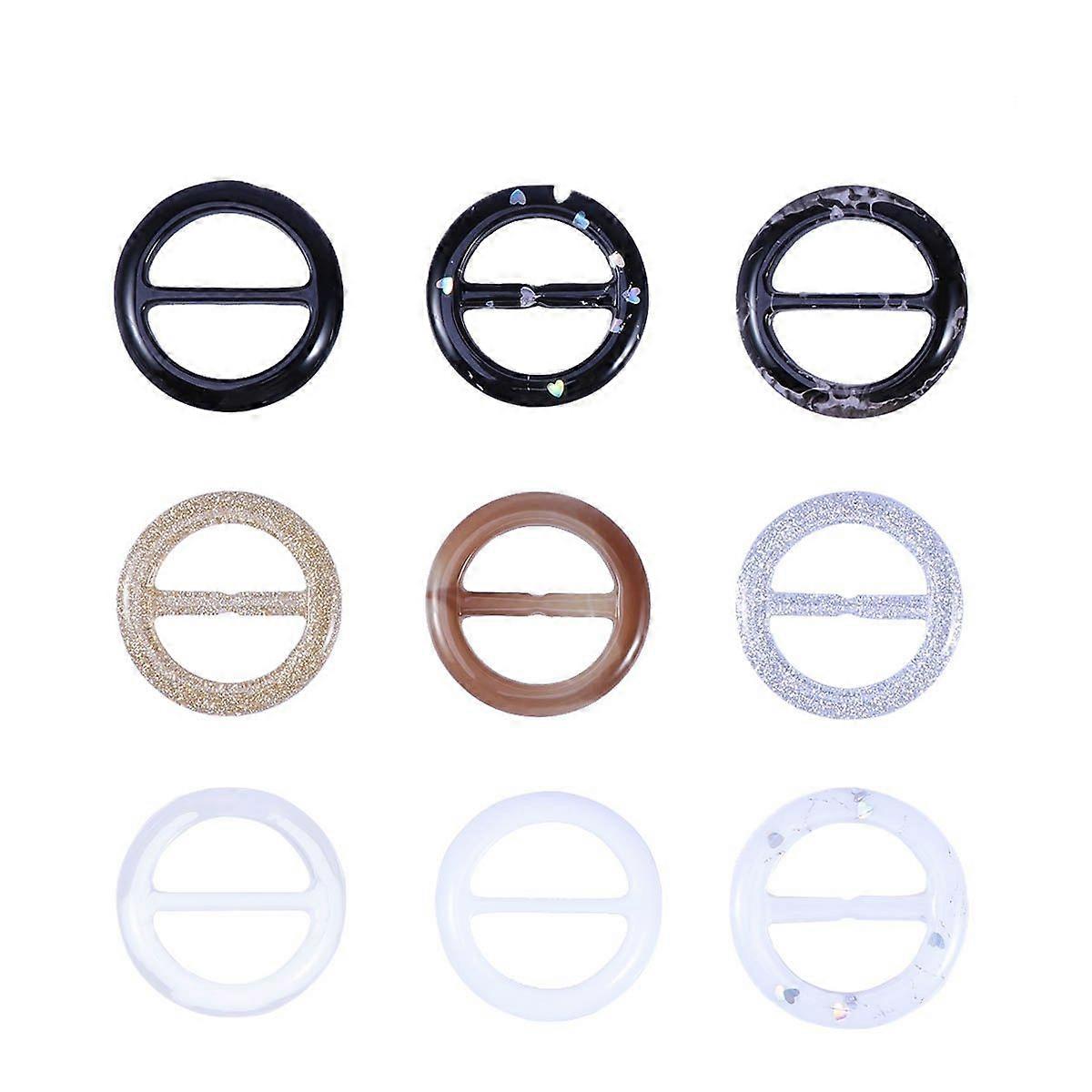 9pcs Plastic Smoothly Round Shape Elegant Tee Shirt Clips Scarf Clips Inner Diameter 3cm