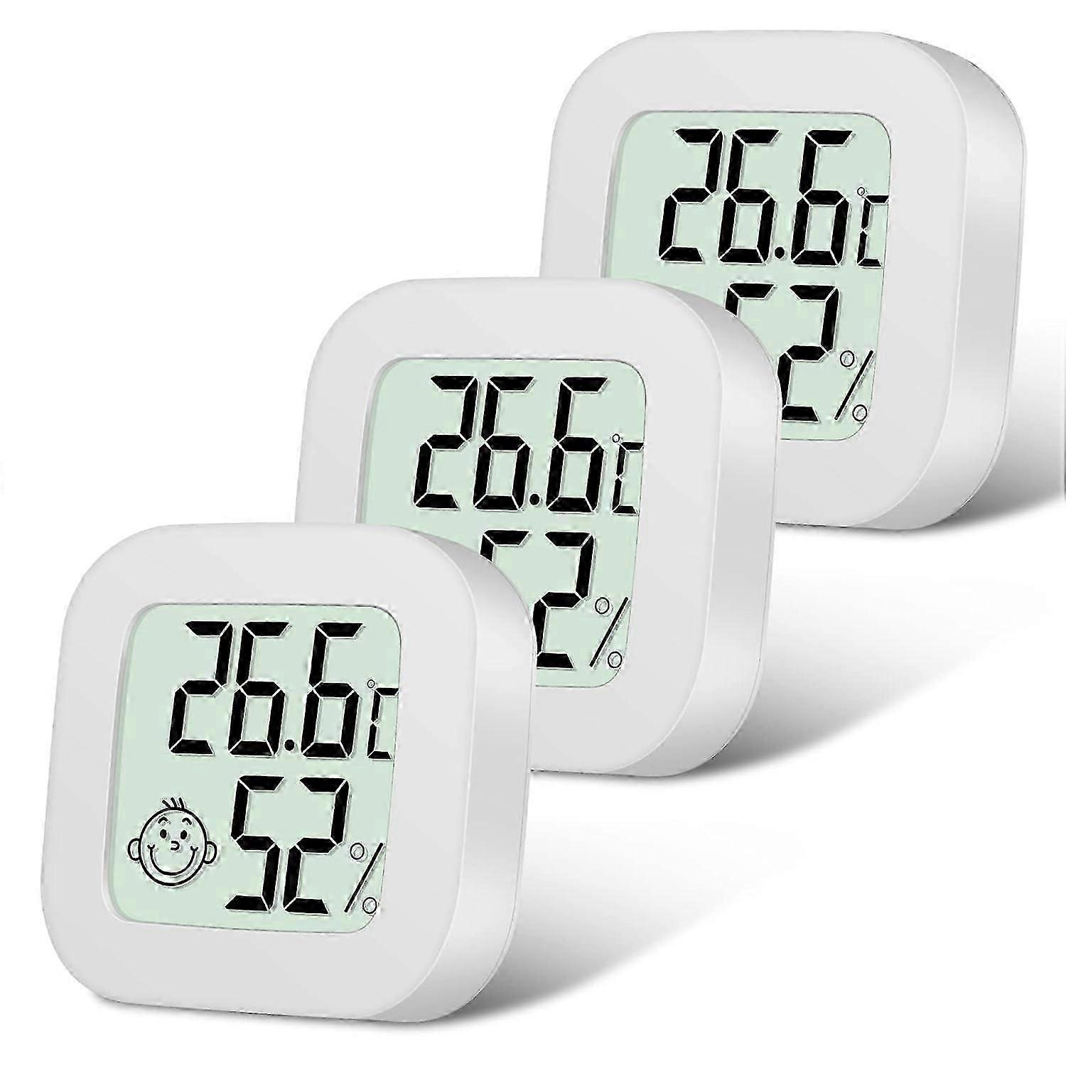 3pcs Indoor Hygrometer Thermometer, Small High Accuracy Digital Hygrometer Thermometer, Temperature Monitor and Humidity Meter Level IndicatorCelsius