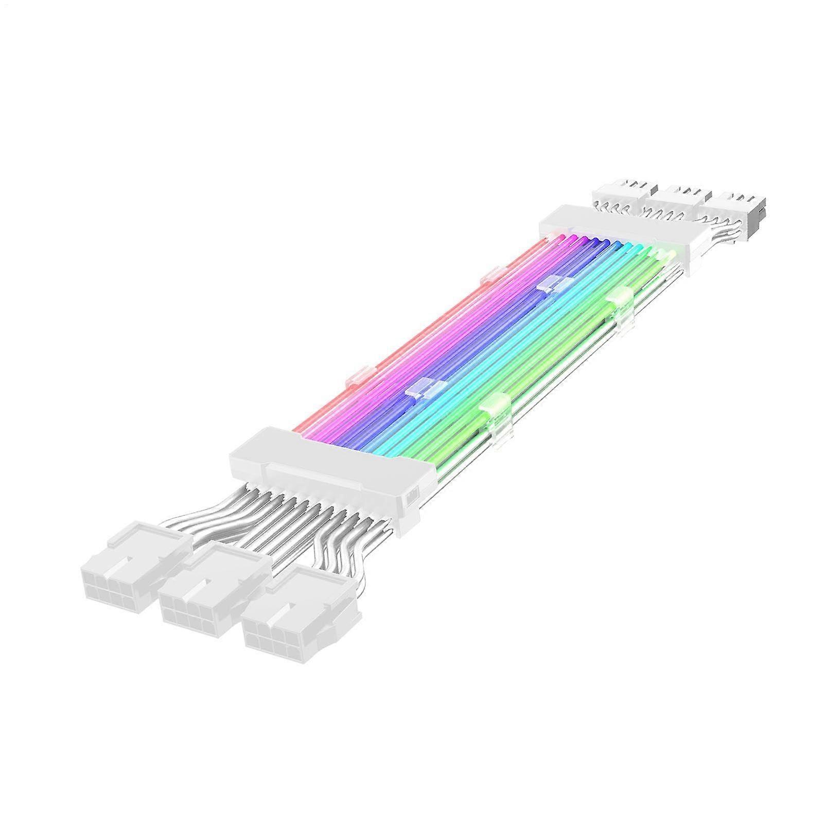 RGB Power Supply Cable | 24-Pin ARGB LED Extension Wire | ATX Design Modular Lighting Connector for Desktop PSU Builds