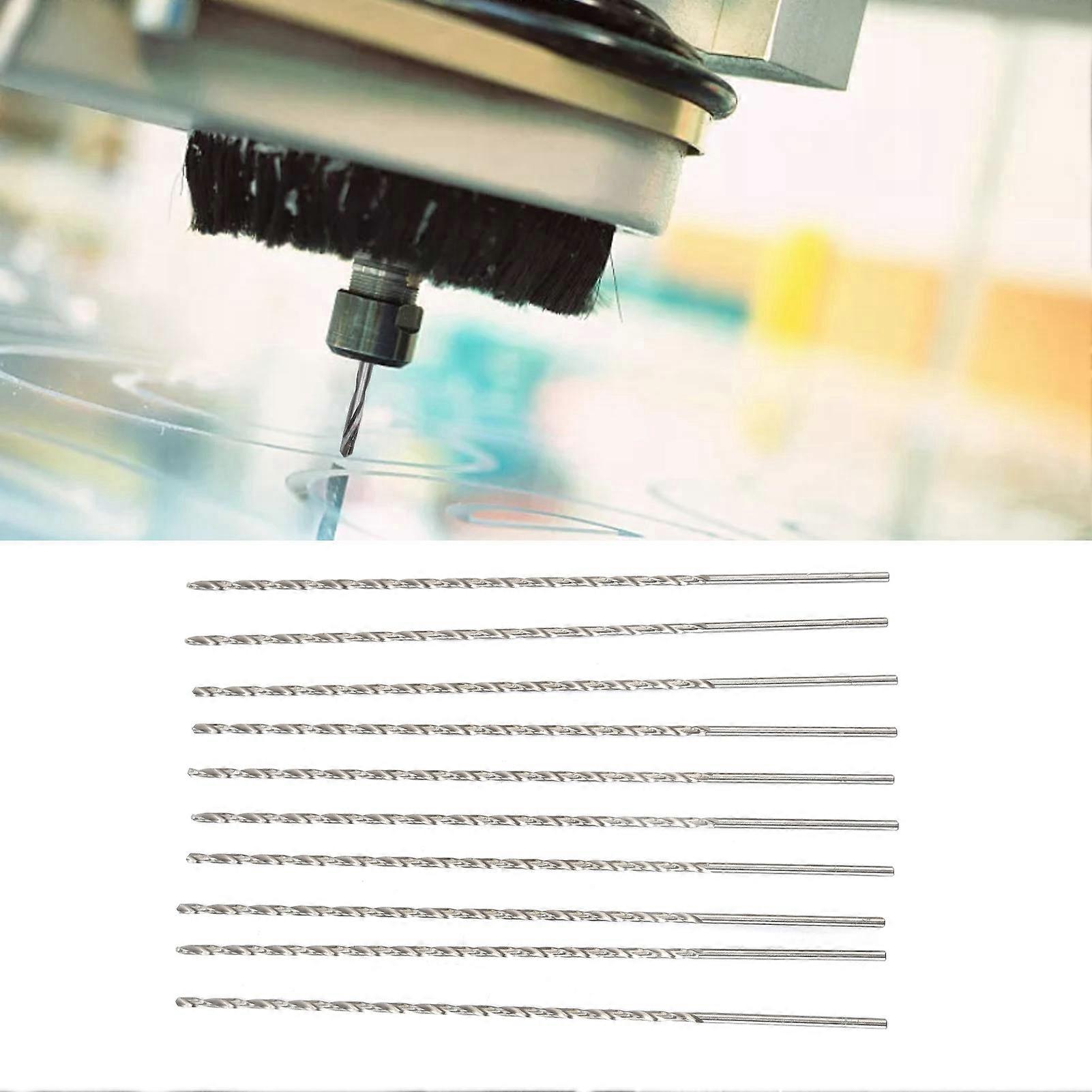 10Pcs Extra Long HSS Drilling Bits Fast Drilling High Accuracy High Hardness Stable Performance Black Twisting Drill