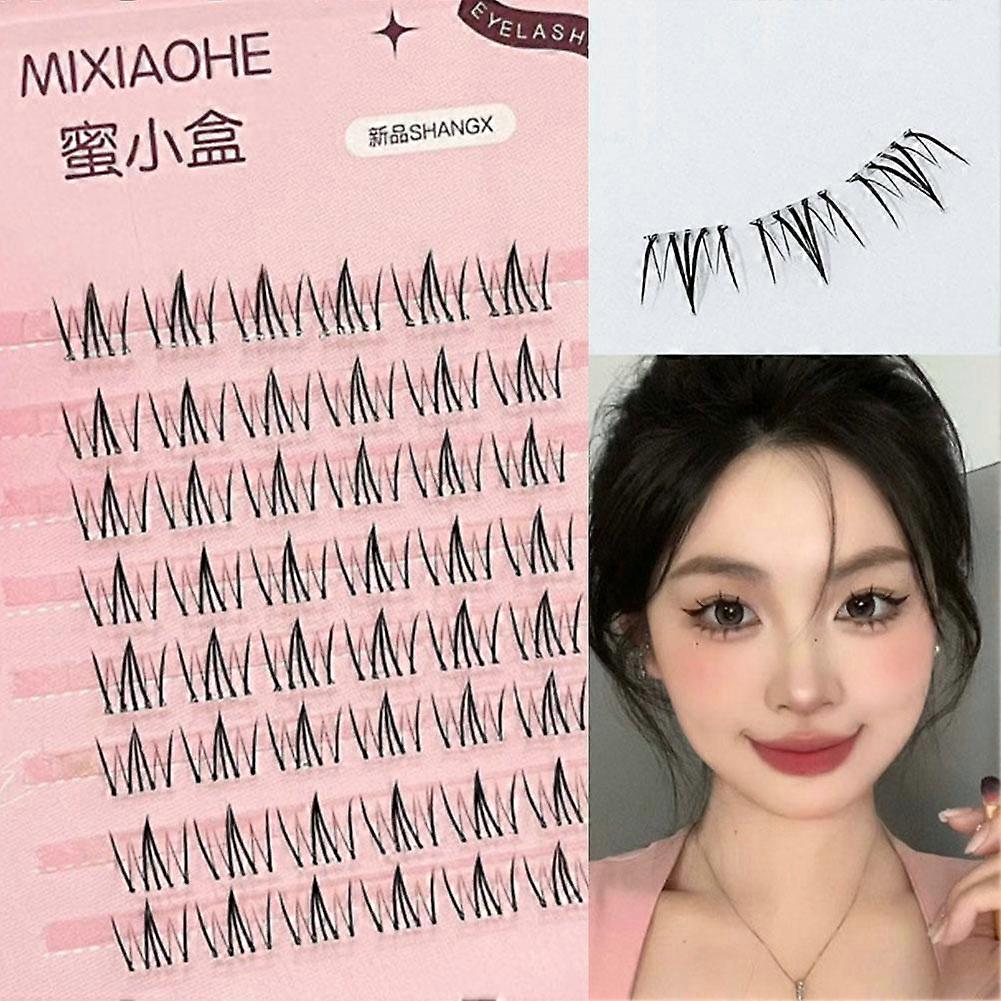 Self-Adhesive Cat Elf False Eyelashes Glue-Free Natural Single Cluster Lashes Easy Apply Beginner-Friendly