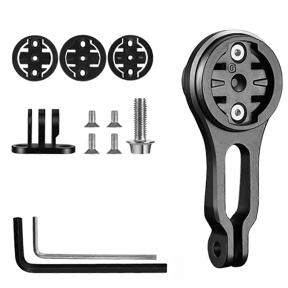 Bicycle Handlebar Computer Holder, Bike Stopwatch Mount, Speedometer Support - Adjustable Alloy Bla