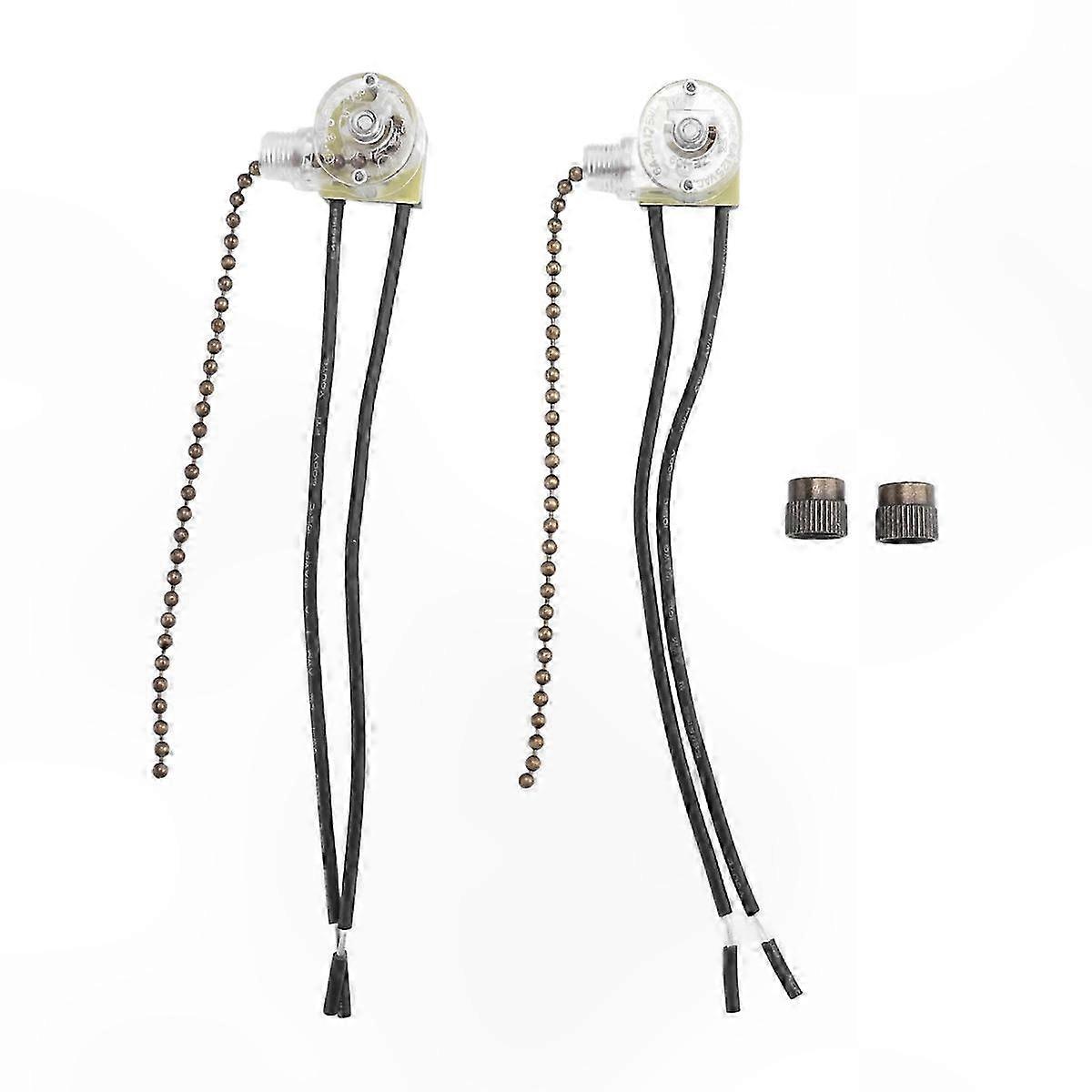 Two-Wire Pull Cord Light Switch for Ceiling Fan and Light Fixtures ZE-109 Model