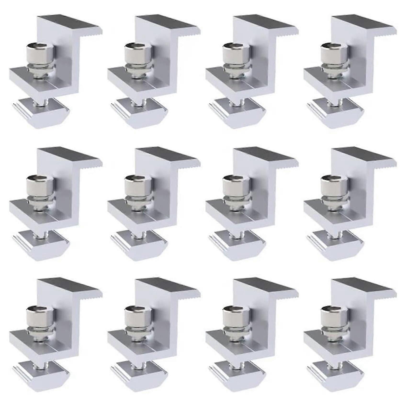 12pcs Solar End Solar Panel Mounting Brackets,adjable Pv Photovoltaic Mounting Brack