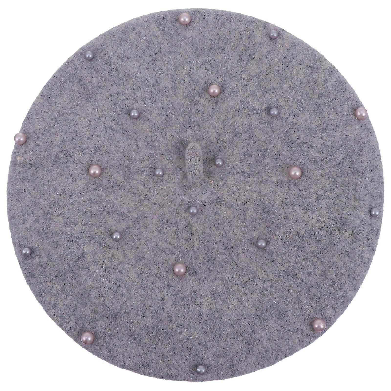 Grey Wool Beret Hat for Kids Wearing Comfortable and Durable Casual Travel Cap