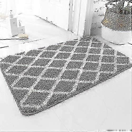 Extra Soft Microfiber Bathroom Rug Non-slip And Water Absorbent Machine Washable Thick Plush Carpet For Shower (grey, 50x80cm)