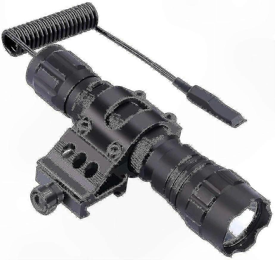 LED Tactical Flashlight with Single Mode Button and 45 Rail Mount Compatibility