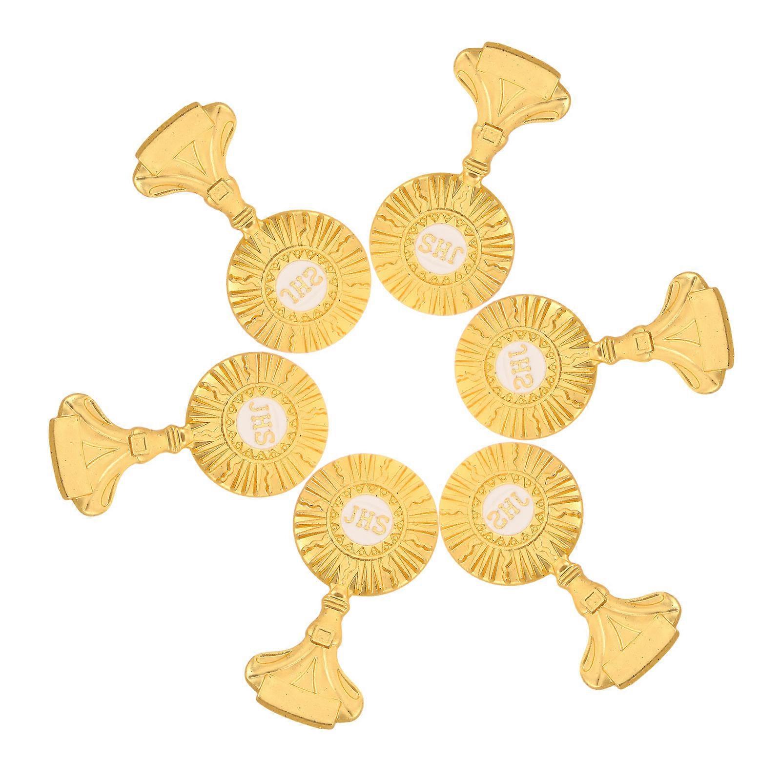 Here's a refined and professional product description for your **6pcs Metal Crucifix Lapel Pins Brooch Religious Badges**:
### **6 Pack Metal