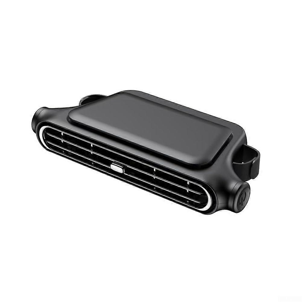 Car Rear Fan 360Degree Adjustable Heads TypeC Power Compact Design Universal Vehicle Fit Black