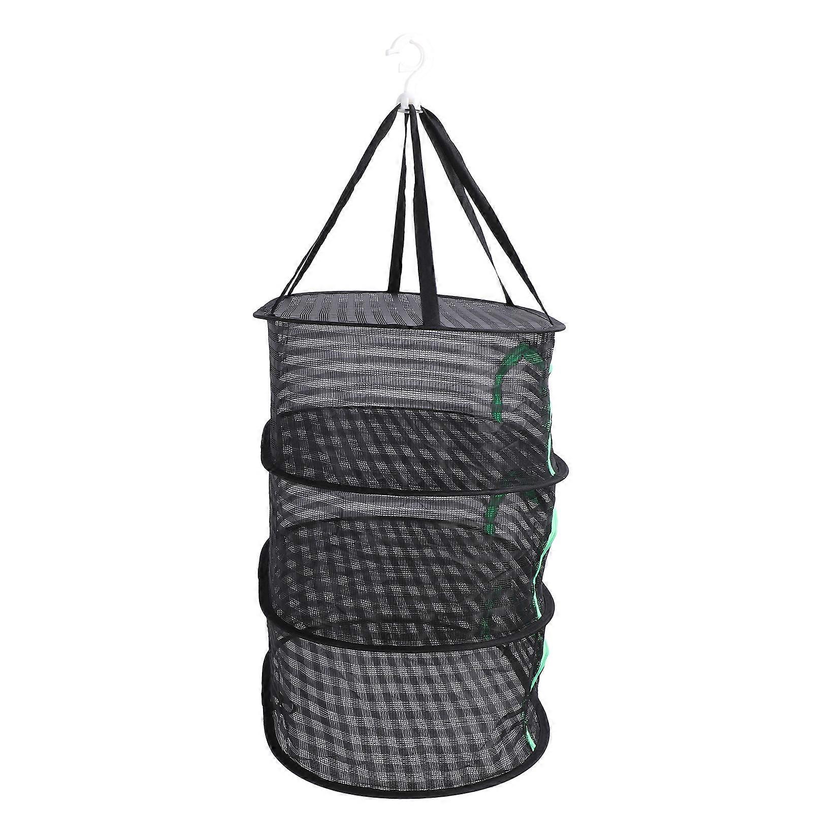 3-Layer Hanging Drying Mesh Rack, 62x42x18.5cm Foldable Polyester