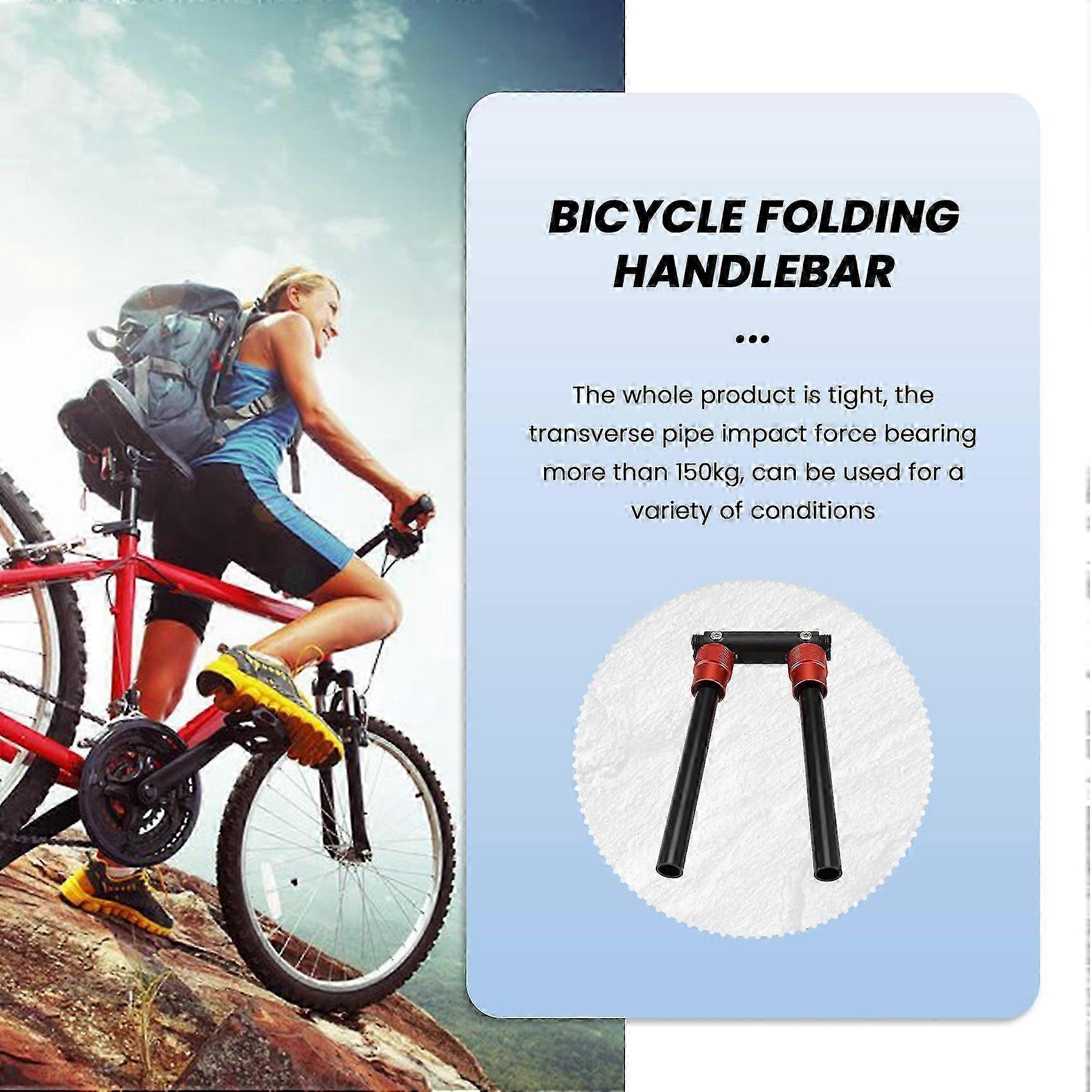 Folding Handle Bar 90 Degree Fold Handlebar Black Red 25mm