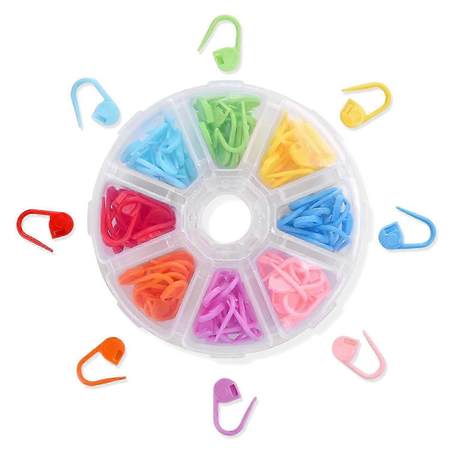 104 Pieces Knitting Stitch Markers, 8 Colors Plastic Locking Counte...