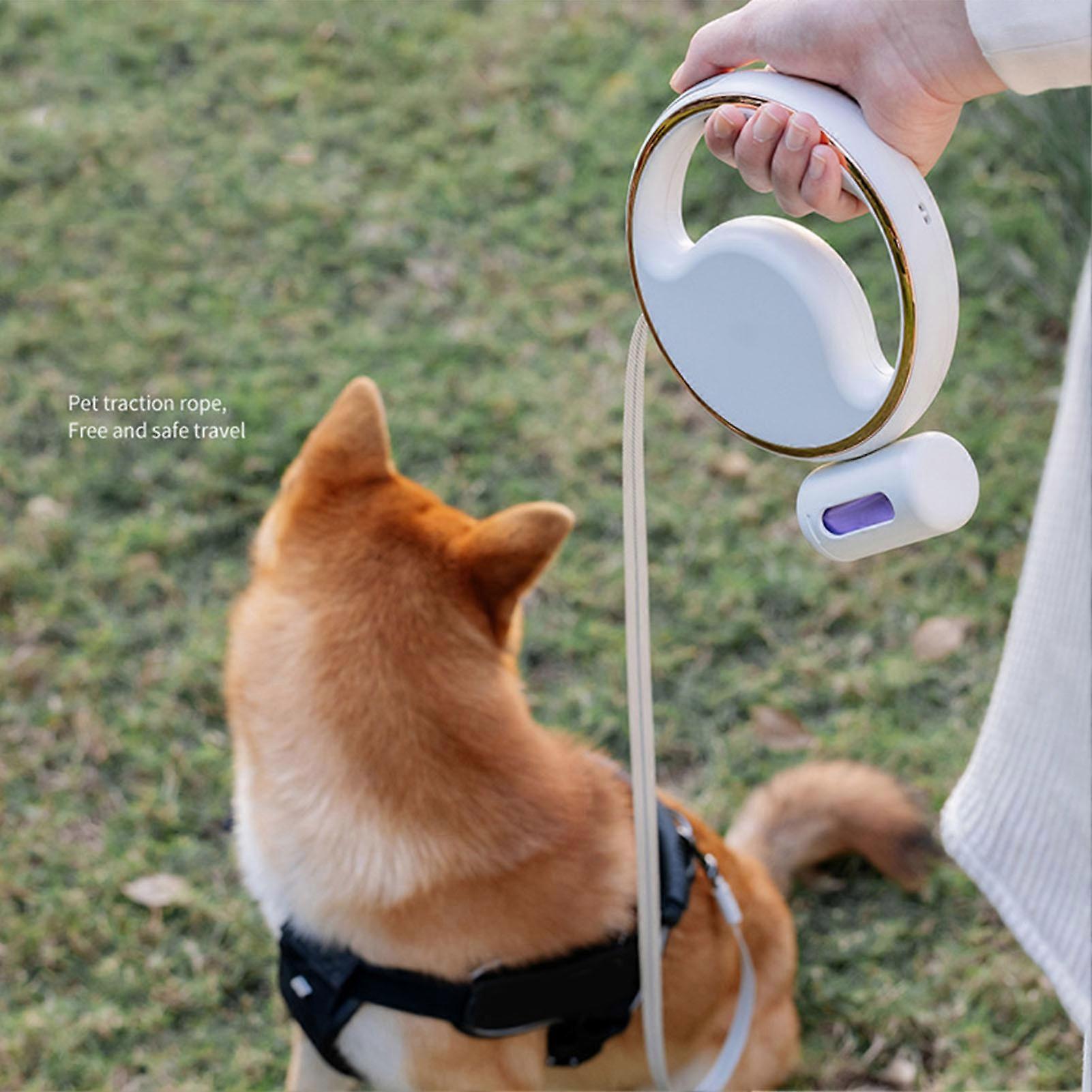 Retractable Pet Leash 3M with LED Light & Garbage Bag Dispenser