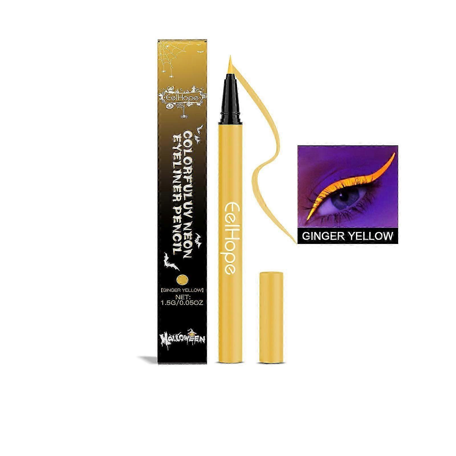 Halloween néon uv eyeliner liquide, charme eyeliner lisse lisse séchage rapide durable maquillage