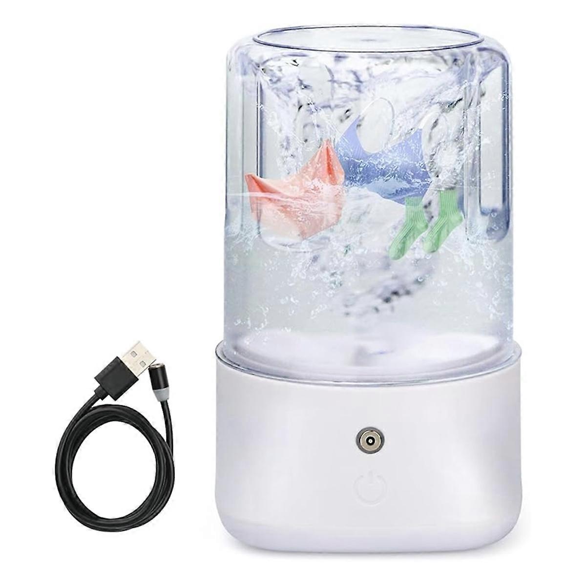 Mini Portable Washing Machine USB Rechargeable 1L Small Washer with 2 Modes Deep Cleaning for Under