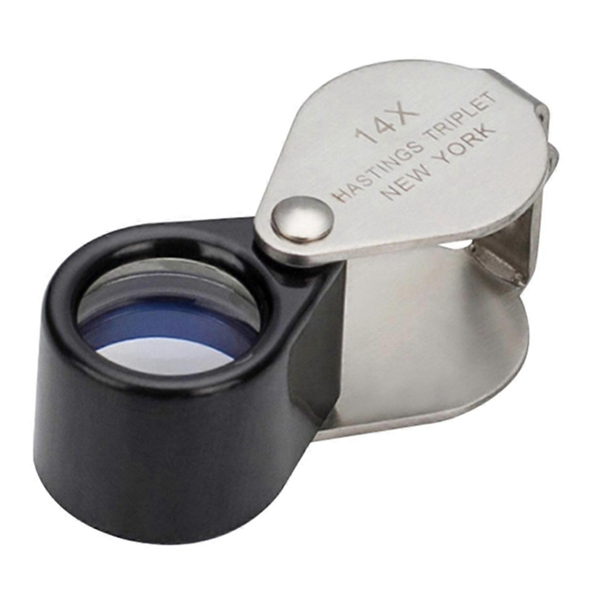Mini Folding Magnifier 14x Jewelers Eye Glass Magnifier Pocket Handheld Tools Portable Glass Gift
