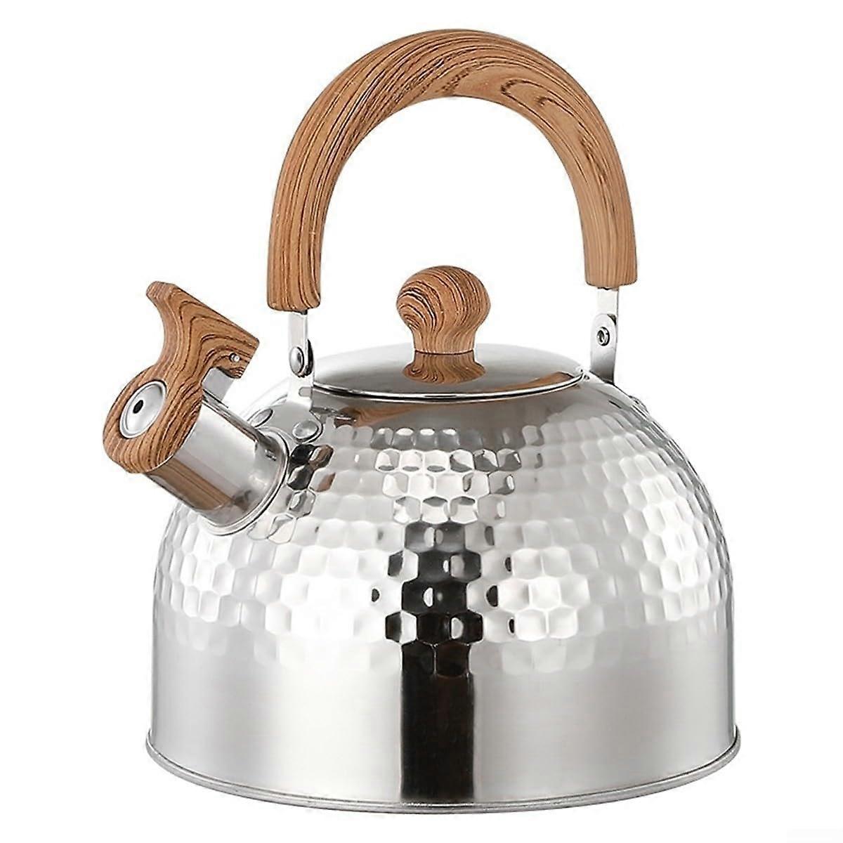 Stainless Steel Whistling Tea Kettle 2L 3L 4L Capacities For Camping, Insulated Handle, Controlled Pour Spout, 4000 ml
