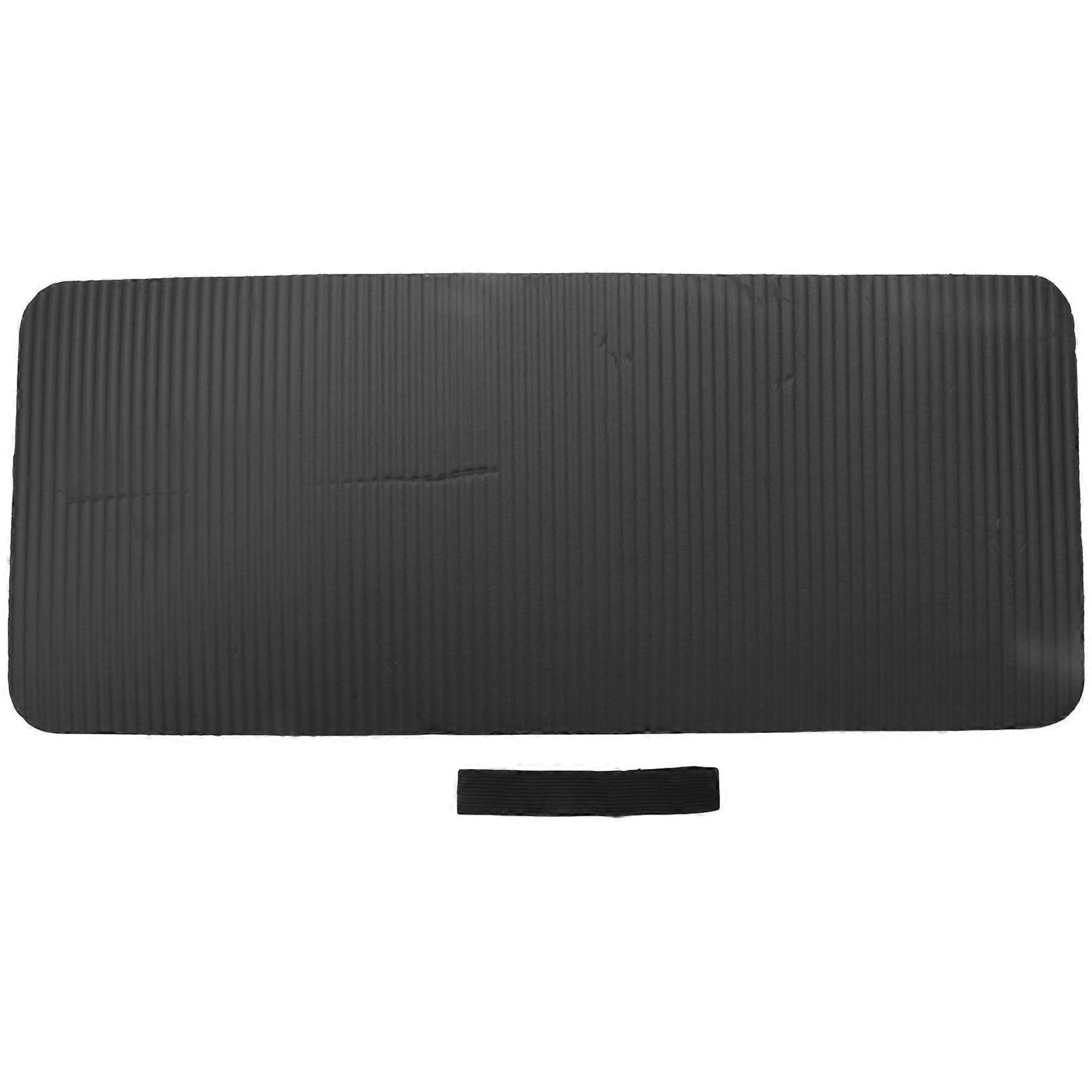 Workout Mat Thick 60X25X1.5Cm Yoga Knee Pad Cushion Extra Support For Knees Wrists Elbows Black