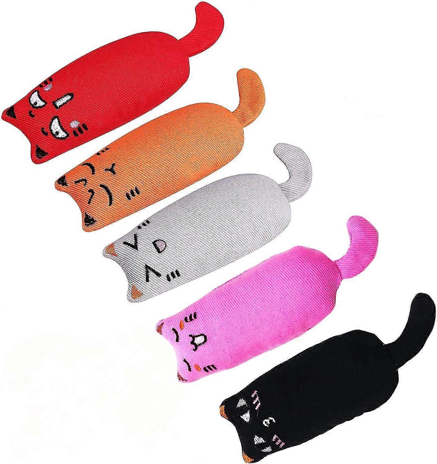 Catnip Toys, Cat Toys Plush 5 Pieces Scratching Play - Creative Cat Pillow