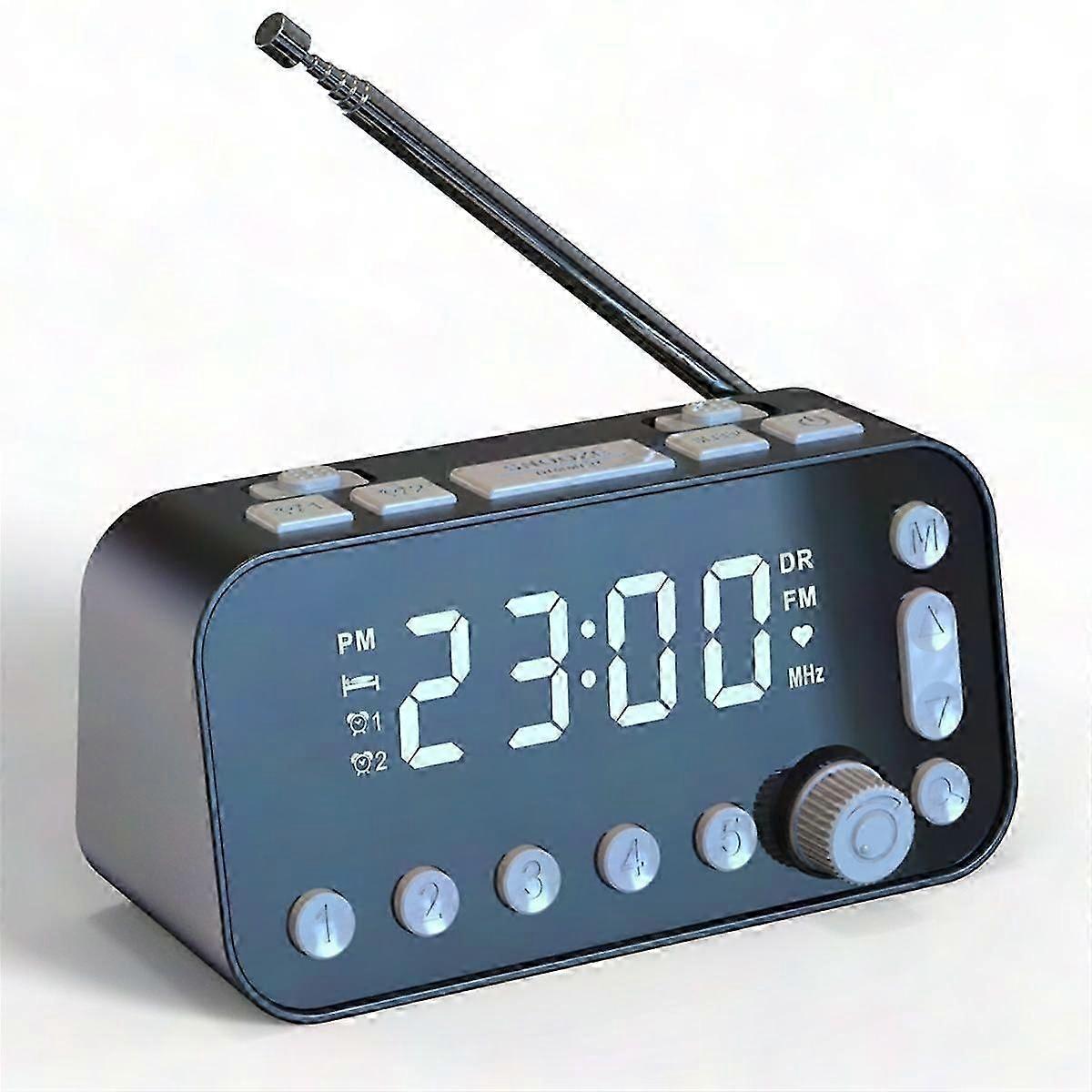 Dual Alarm Digital LED Clock with USB Charging & FM Radio for Bedside Table Home Decor