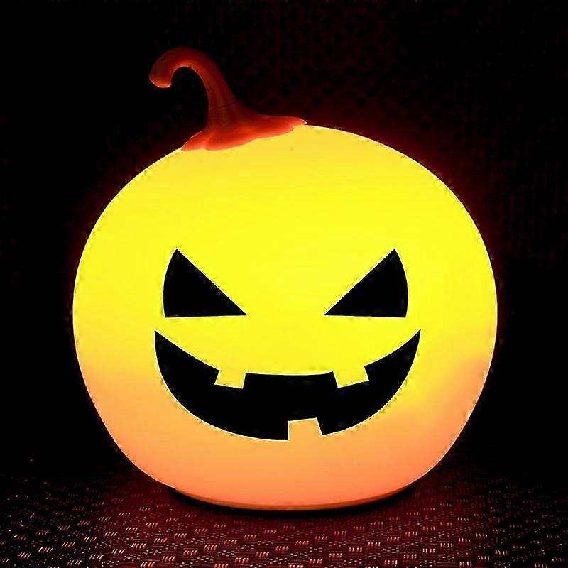 Halloween Round Pumpkin Lantern Party Mood Light Pat the Night Light Props Table Lamp Festive Colorful Jack-o-Lantern Decoration High Quality