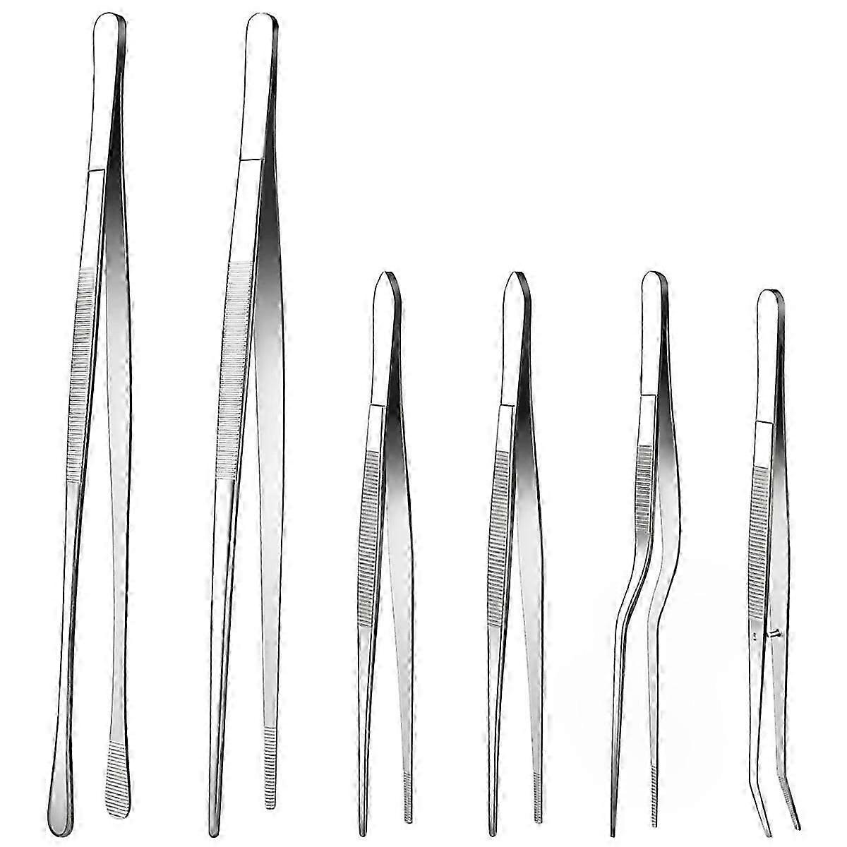 Stainless steel tongs set for culinary precision tasks