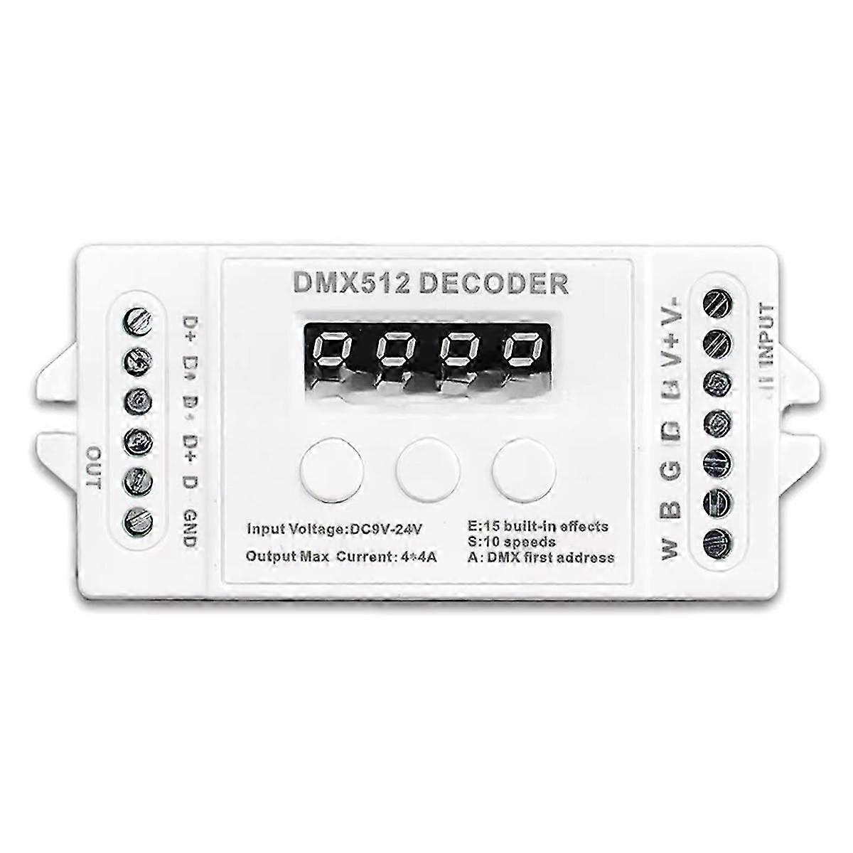4CH DMX512 Decoder RGBW LED Light Strip Controller Console Use Decorated Lighting Dimmer Driver DC9