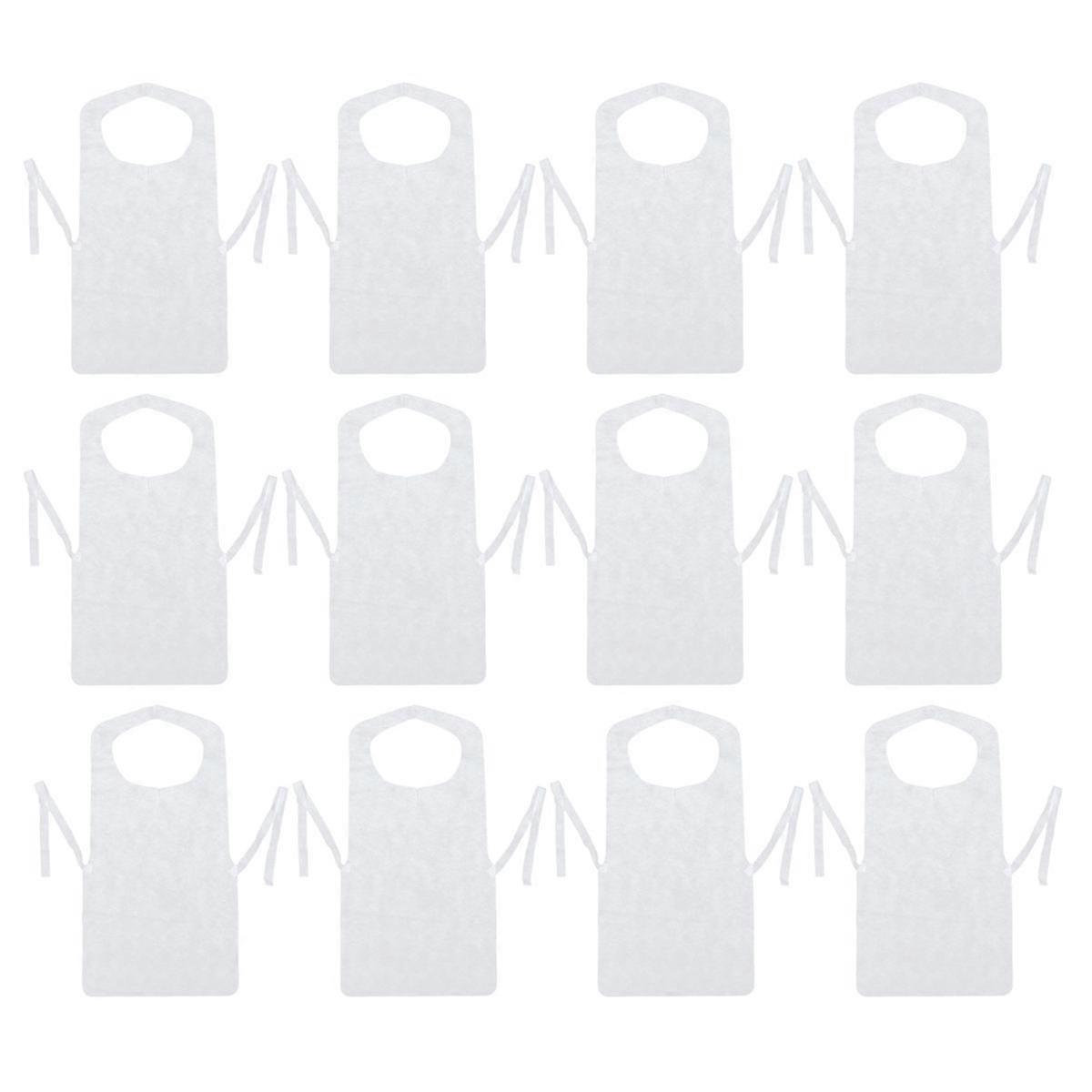 Disposable Non-Woven Aprons Apron for Cooking 100Pcs White Practical Kitchen Cloth