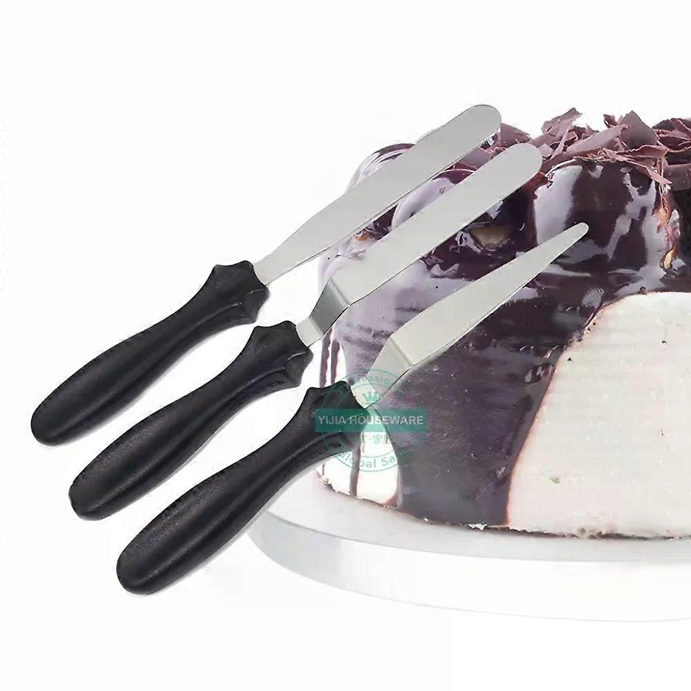 Small Cranked / Angled Spatula Palette Knife set of 3 Cakes / Icing / Sugarcraft / Fondant - Cake decoration tools