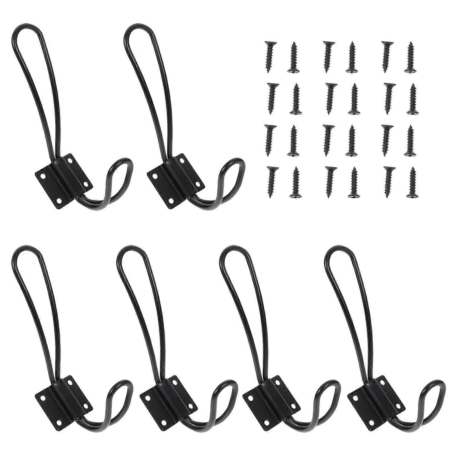 Clothing Hooks Antique Iron Hook for Home 6Sets Decorative Closet Hooks