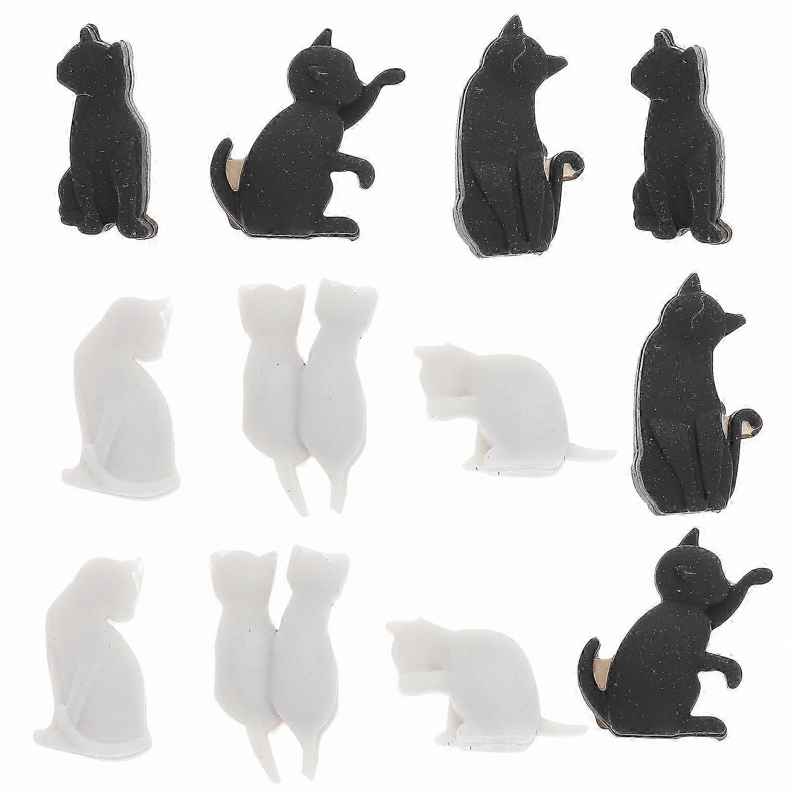 Set of 12 Silicone Wine Glass Markers, Cat-Shaped Drink Distinguisher for Parties & Home Use, Mixed Colors